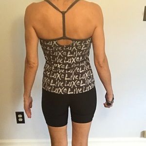 Victoria’s Secret grey tanktop “live luxe” sz S, w/bra, keyhole back